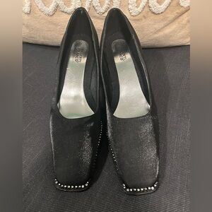 Valenti Franco Black rhinestone heels